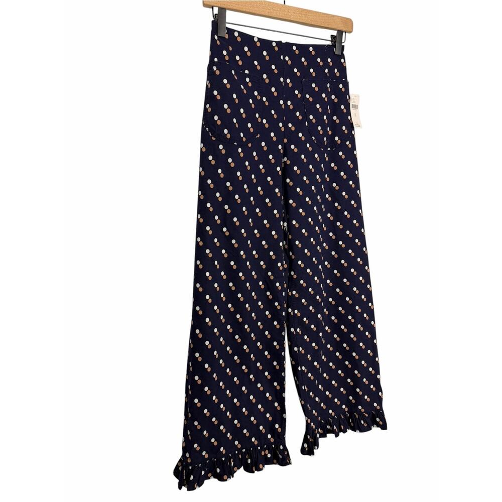 Anthropologie Maeve The Colette Polka Dot Pants Cropped Wide Leg Size 25 NEW - Picture 5 of 11